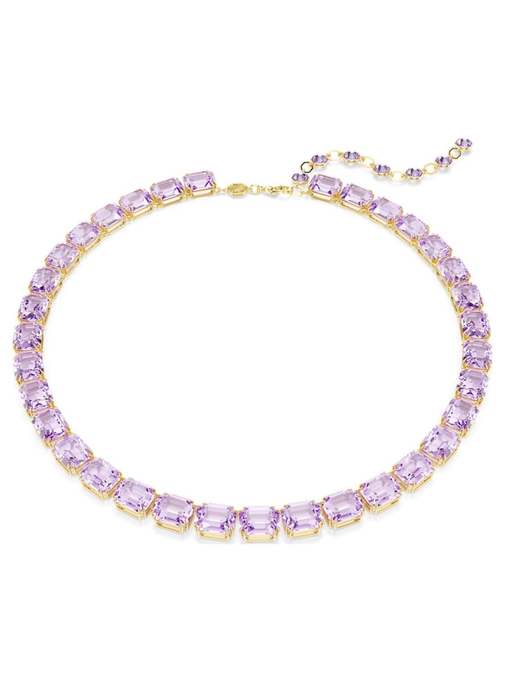 Swarovski Gold-Tone Lavender Crystal Tennis Necklace
